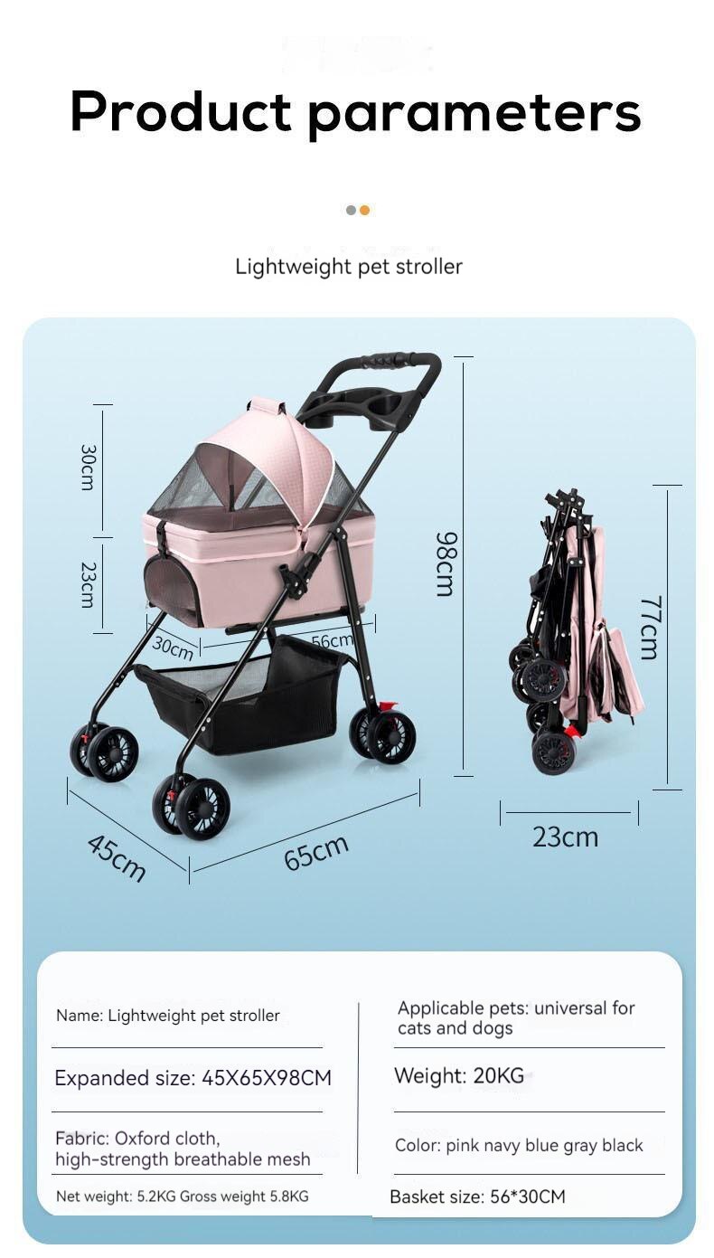 Lightweight Foldable Pet Stroller