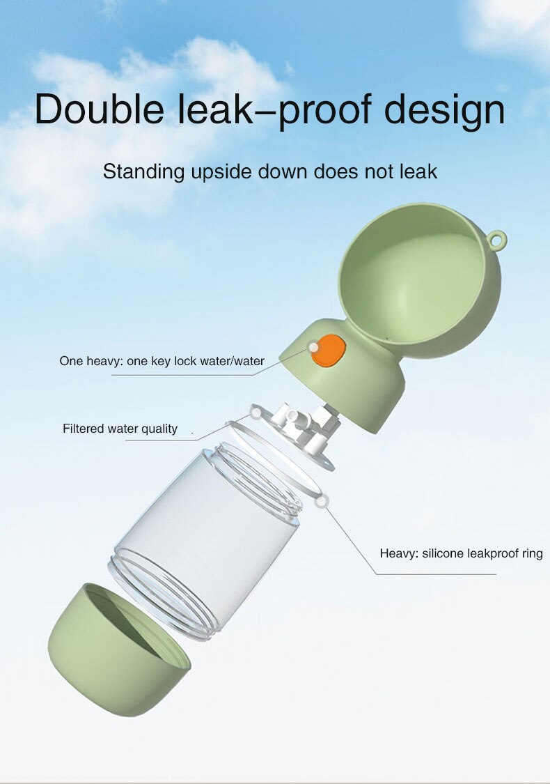 Portable Water Bottle with Food Storage