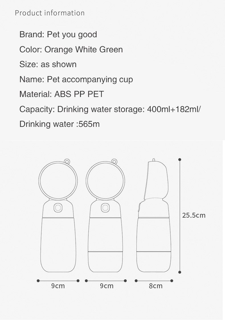 Portable Water Bottle with Food Storage